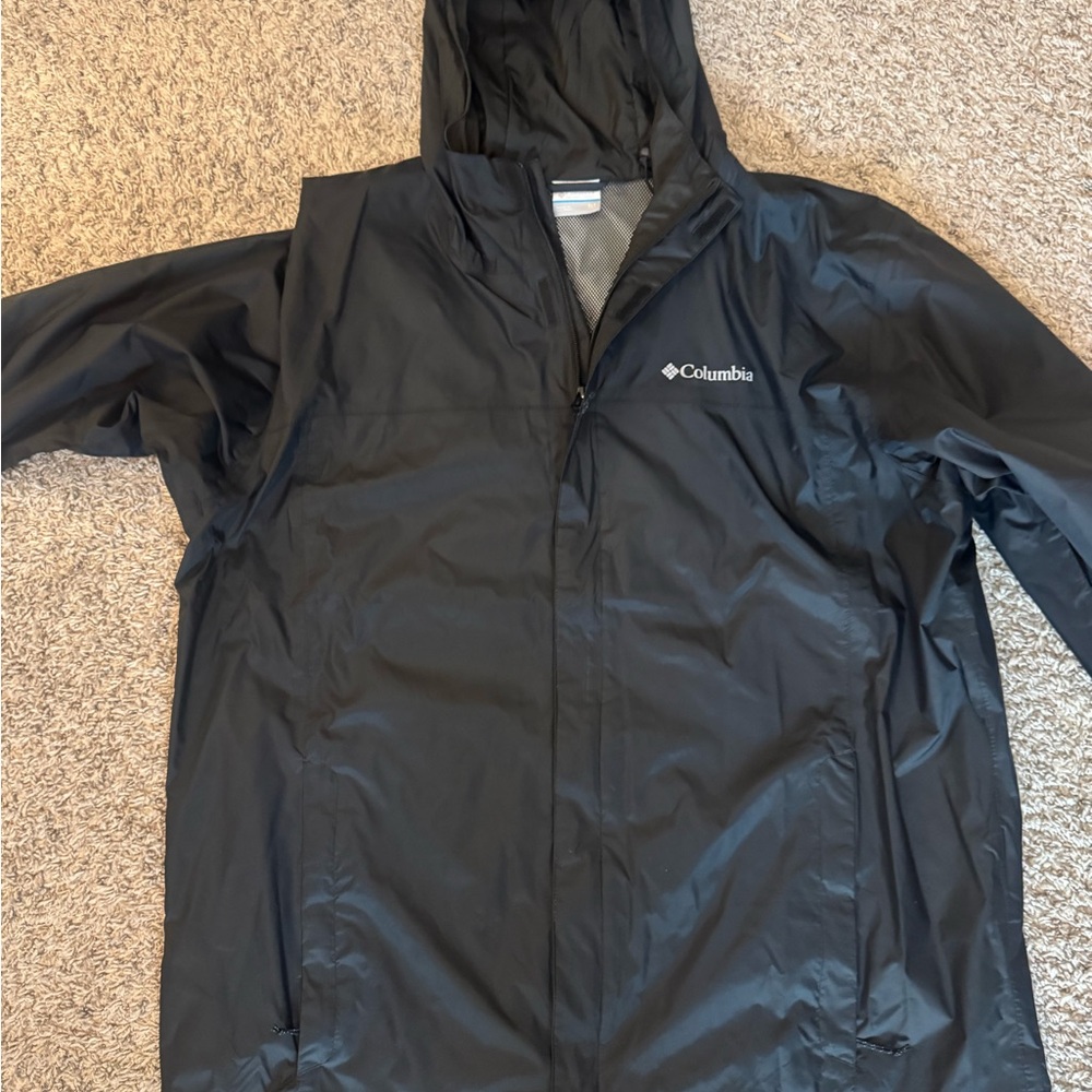 Columbia Charcoal Hooded Windbreaker